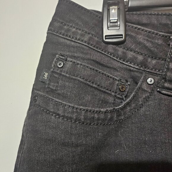 Lee Slender Secret Lower On the Waist Black Denim with Rhinestones Size 14 - Picture 3 of 9